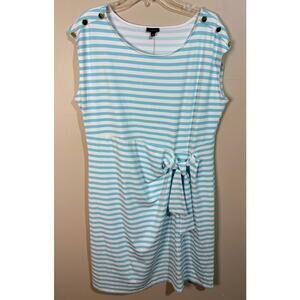 Talbots Jersey Bella Dress Daylight Stripe Size XL NWT‎